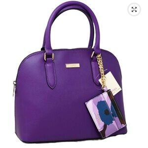 Trina Turk Plum Wildflower Crossbody Tote With  Straps and Card Holder NWT